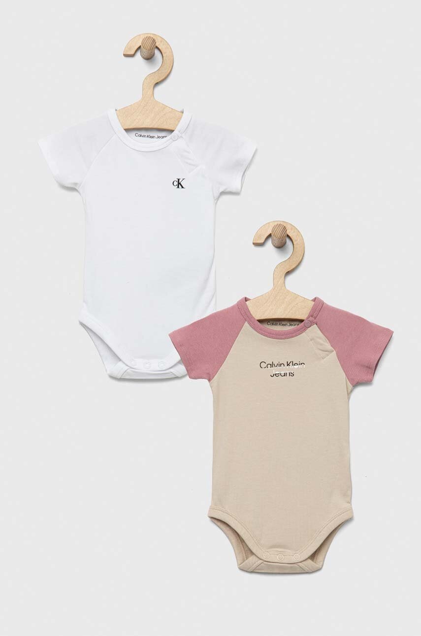 

Бебешко боди Calvin Klein Jeans (2 броя), Розов