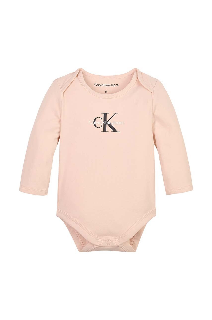 

Бебешко боди Calvin Klein Jeans, Розов