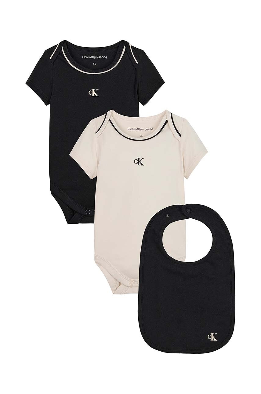 

Бебешко боди Calvin Klein Jeans (2 броя), Черен