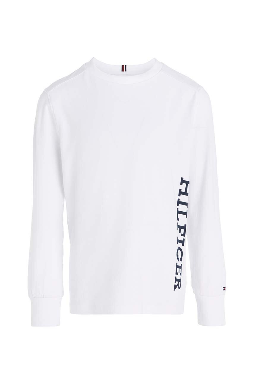 

Детский лонгслив Tommy Hilfiger цвет белый с принтом