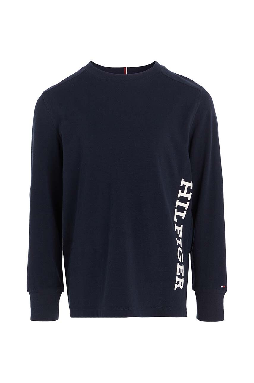 

Дитячий лонгслів Tommy Hilfiger колір синій з принтом