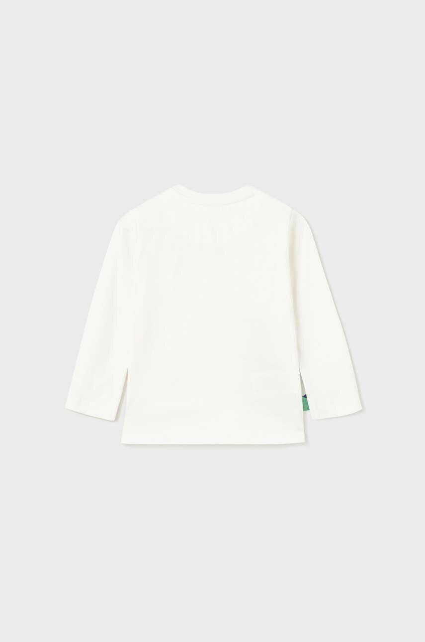 Бавовняний лонгслів для немовлят Mayoral колір бежевий з принтом