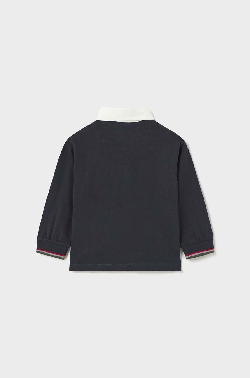 Бавовняний лонгслів для немовлят Mayoral колір синій однотонний