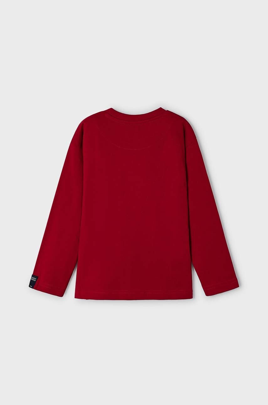 Хлопковый детский лонгслив Mayoral цвет красный с принтом Хлопковый детский лонгслив Mayoral цвет красный с принтом