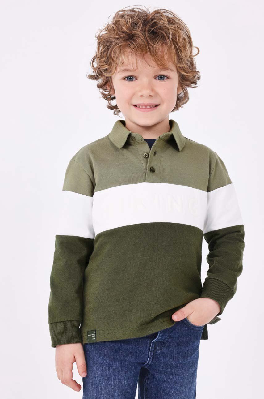 Dětské tričko s dlouhým rukávem Mayoral zelená barva - zelená -  99 % Bavlna