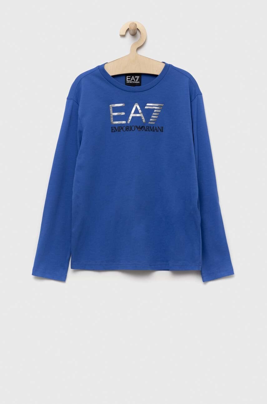 EA7 Emporio Armani longsleeve din bumbac pentru copii cu imprimeu