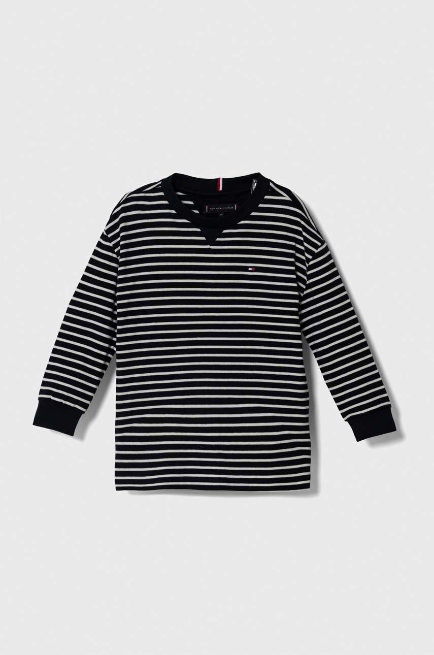 

Детска блуза с дълги ръкави Tommy Hilfiger в тъмносиньо с десен, Тъмносин
