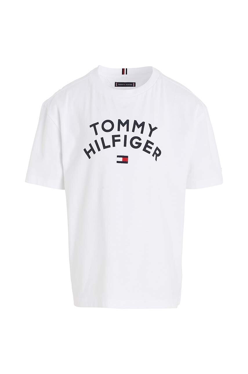 

Дитяча бавовняна футболка Tommy Hilfiger колір білий з принтом