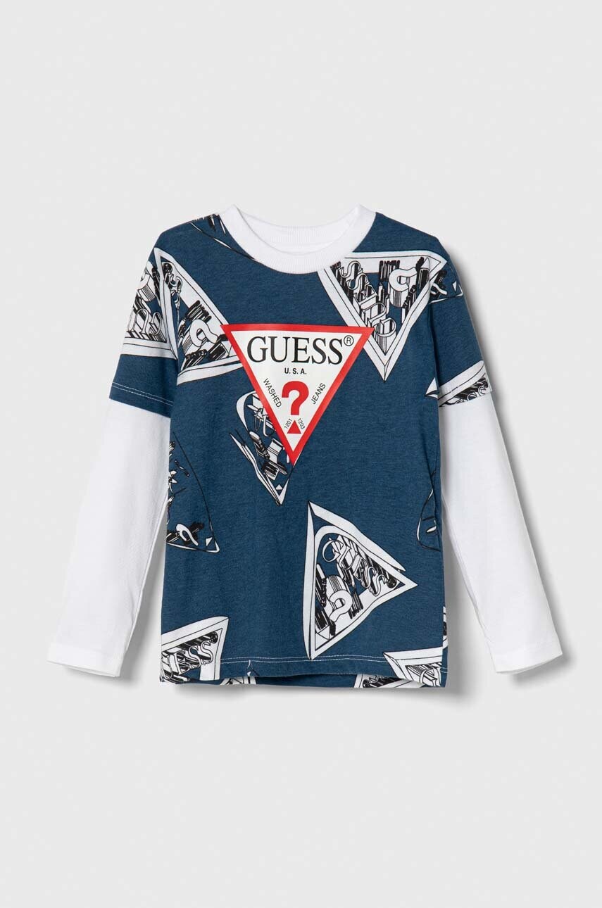 

Хлопковый детский лонгслив Guess узорный