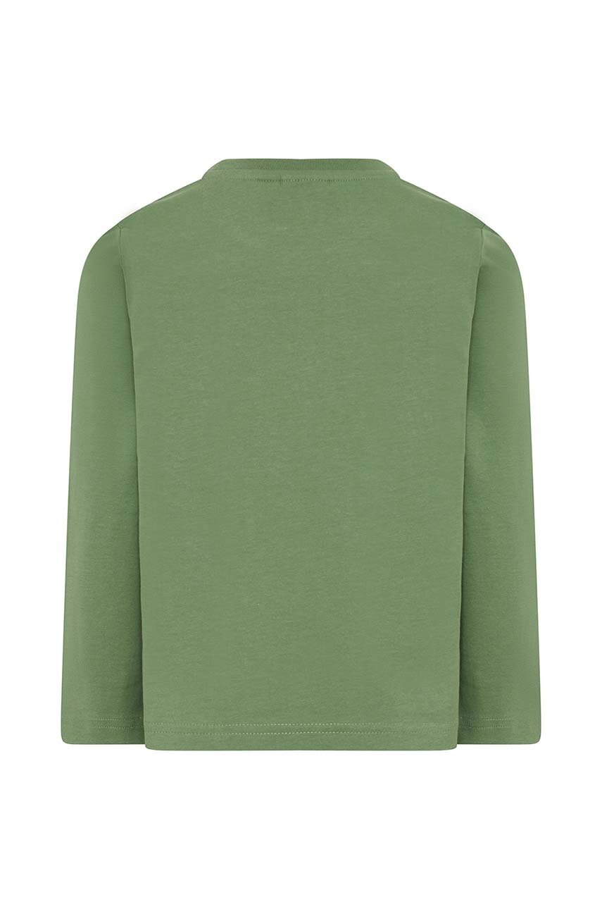 Хлопковый детский лонгслив Lego цвет зелёный с принтом