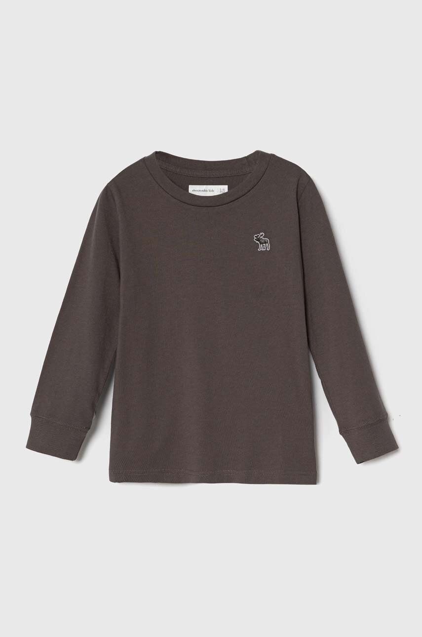 Dětská bavlněná košile s dlouhým rukávem Abercrombie & Fitch šedá barva - šedá - 100 % Bavlna