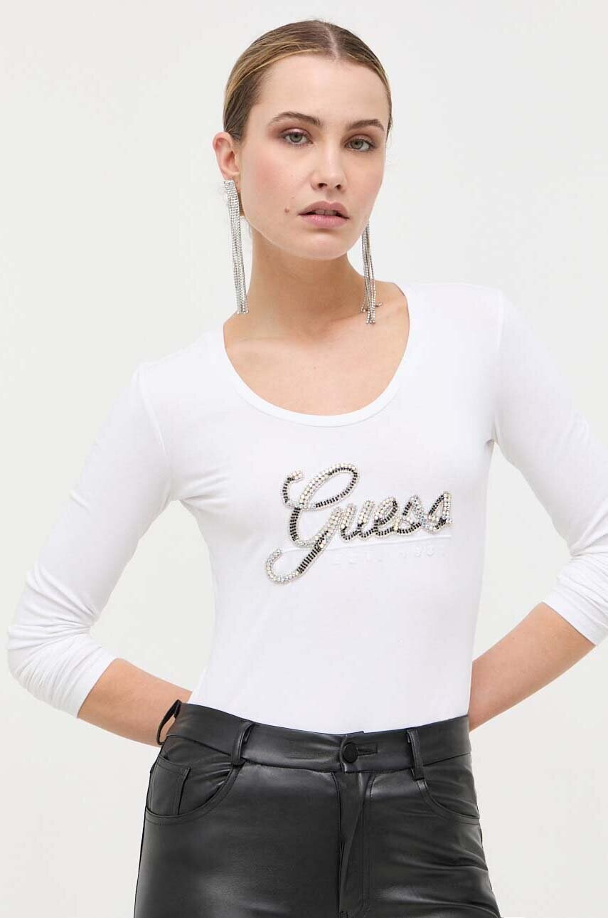 

Лонгслив Guess женская цвет белый