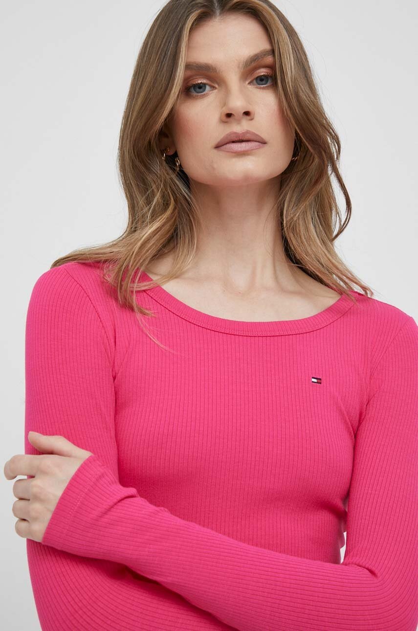 

Лонгслів Tommy Hilfiger жіночий колір рожевий