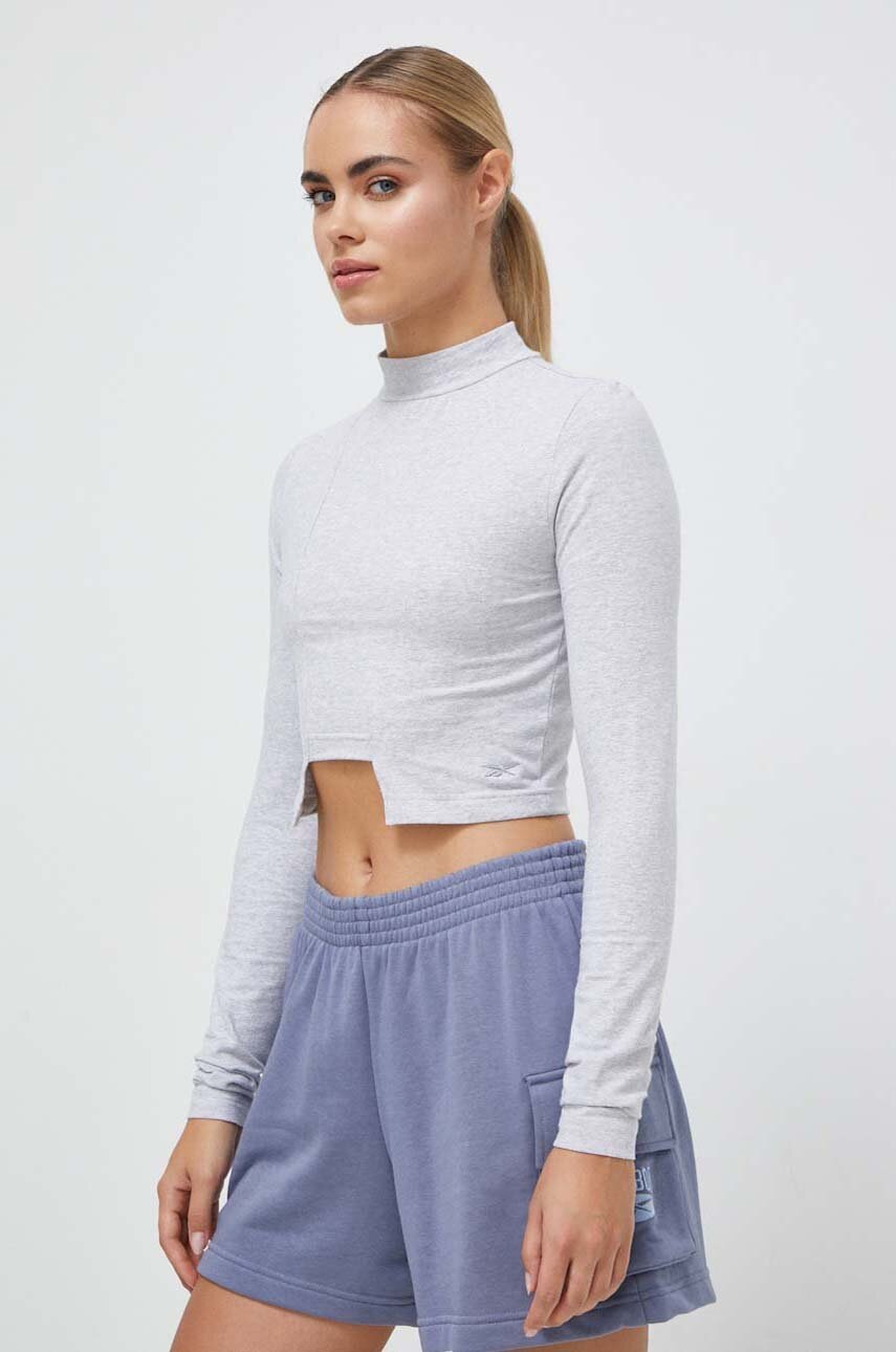 Longsleeve Reebok Classic χρώμα: γκρι φωτογραφία