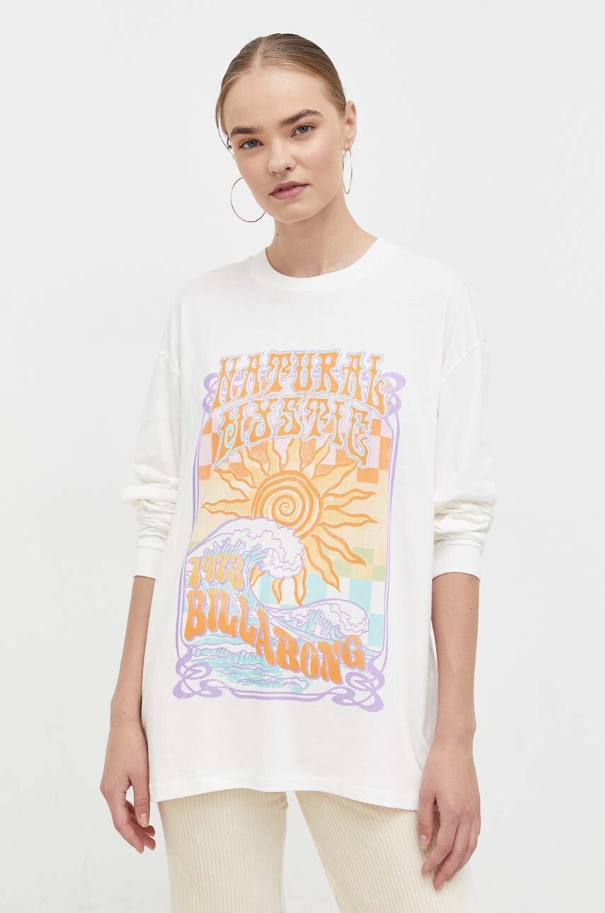 

Хлопковый лонгслив Billabong цвет бежевый