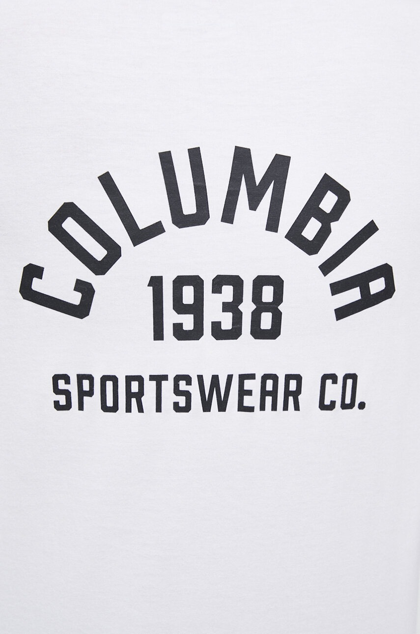 Бавовняний лонгслів Columbia колір бежевий 