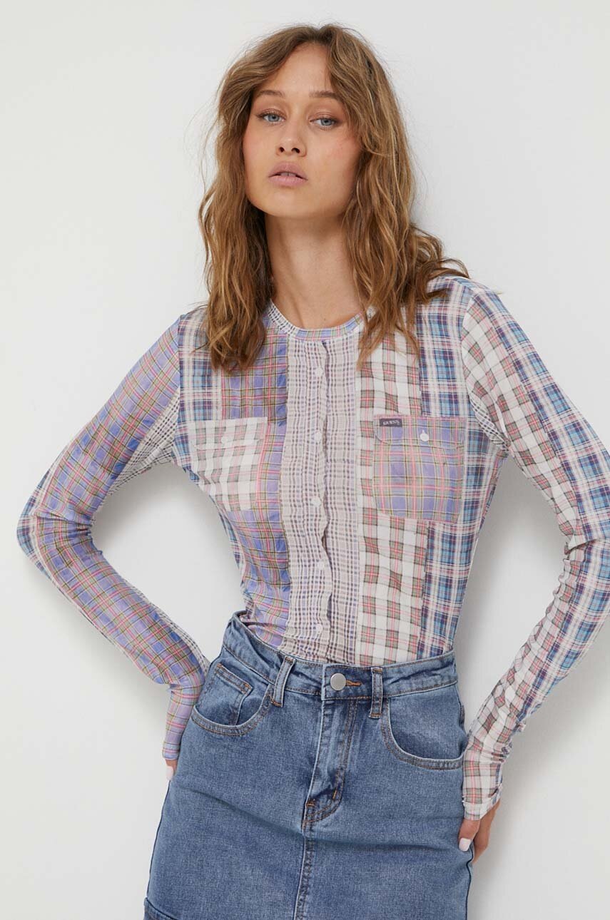 

Лонгслив Guess Originals женская цвет бежевый