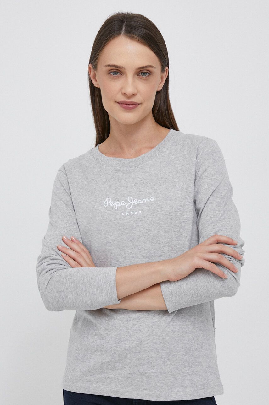 E-shop Bavlněné tričko s dlouhým rukávem Pepe Jeans WENDYS LS šedá barva
