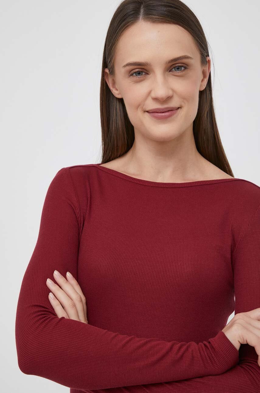 

Лонгслів Tommy Hilfiger жіночий колір бордовий