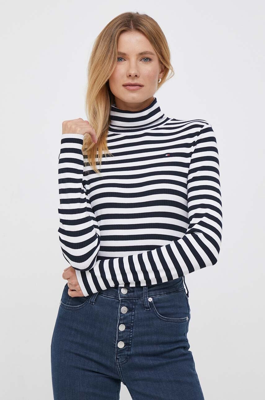 

Лонгслів Tommy Hilfiger жіночий колір синій гольф
