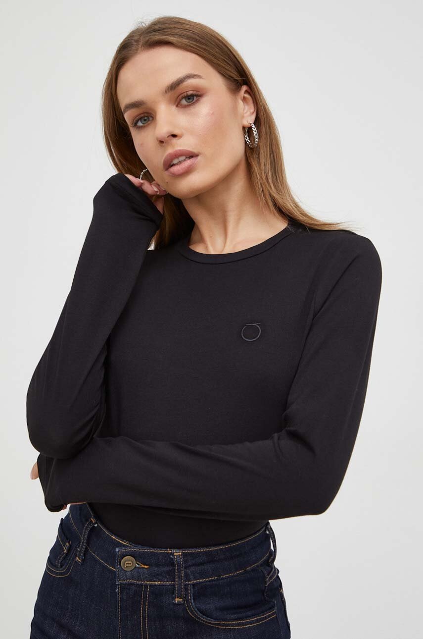 Trussardi longsleeve femei, culoarea negru