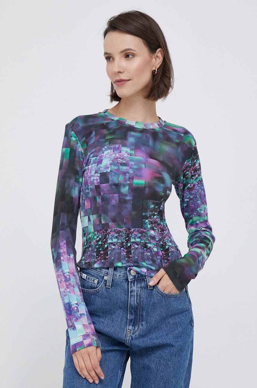 Tričko s dlouhým rukávem Calvin Klein Jeans - vícebarevná -  94 % Bavlna