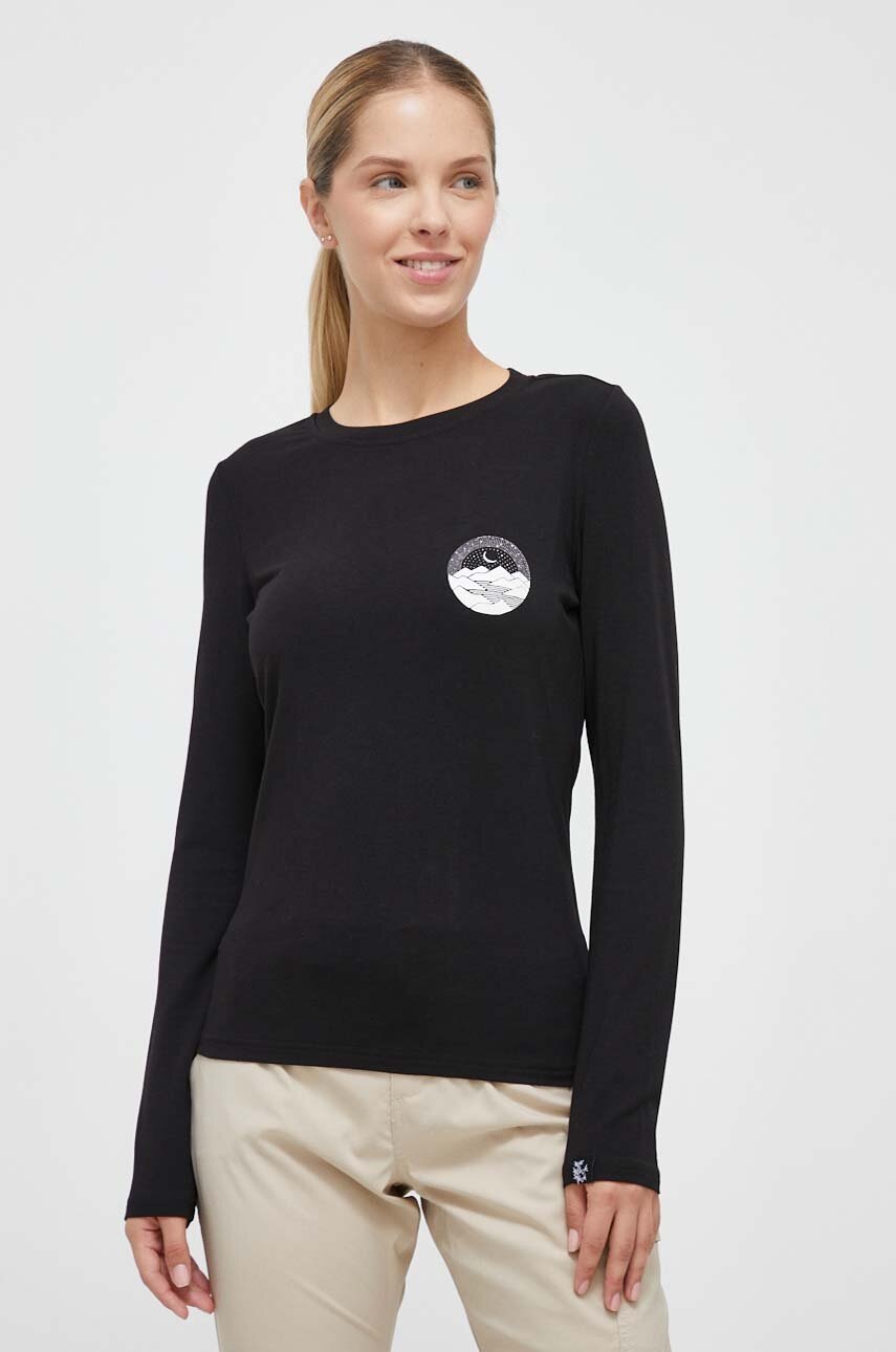 Αθλητικό μακρυμάνικο Viking Escalante χρώμα: μαύρο φωτογραφία