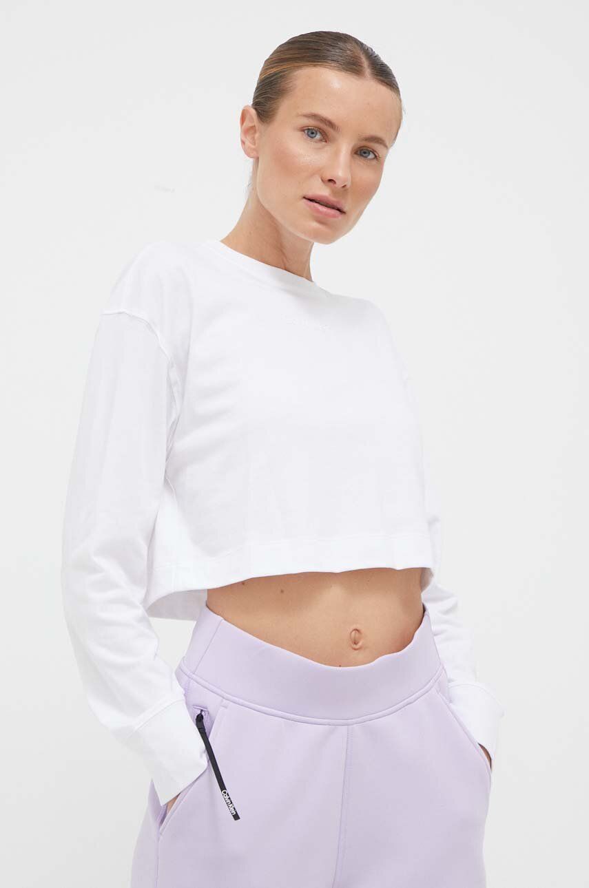 Levně Tričko s dlouhým rukávem Calvin Klein Performance bílá barva