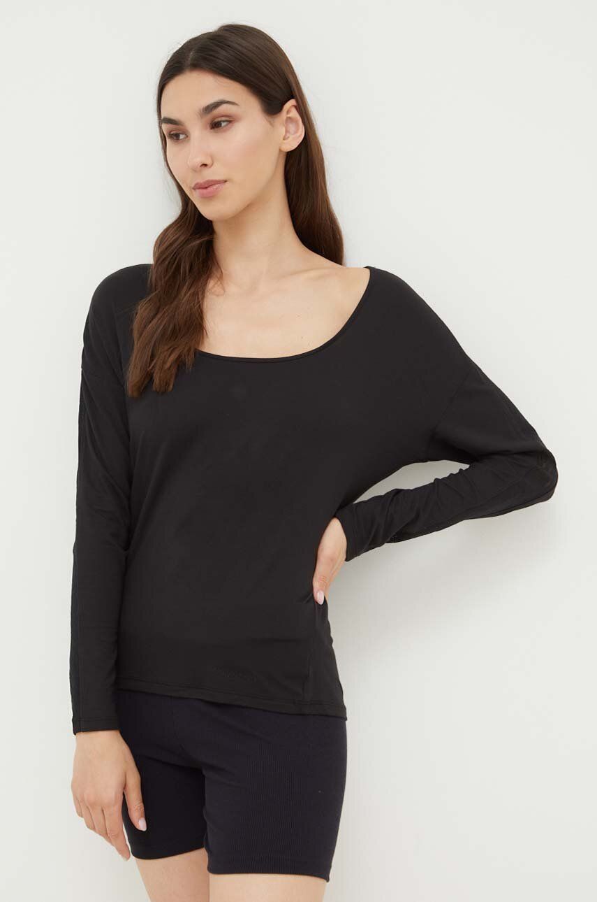 Tričko s dlouhým rukávem Calvin Klein Underwear černá barva - černá - 96 % Modal