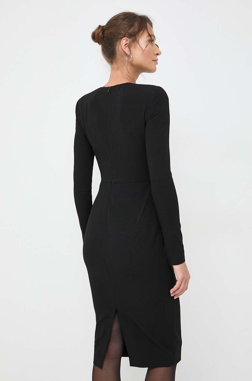 Вовняна сукня Victoria Beckham колір чорний mini облягаюча