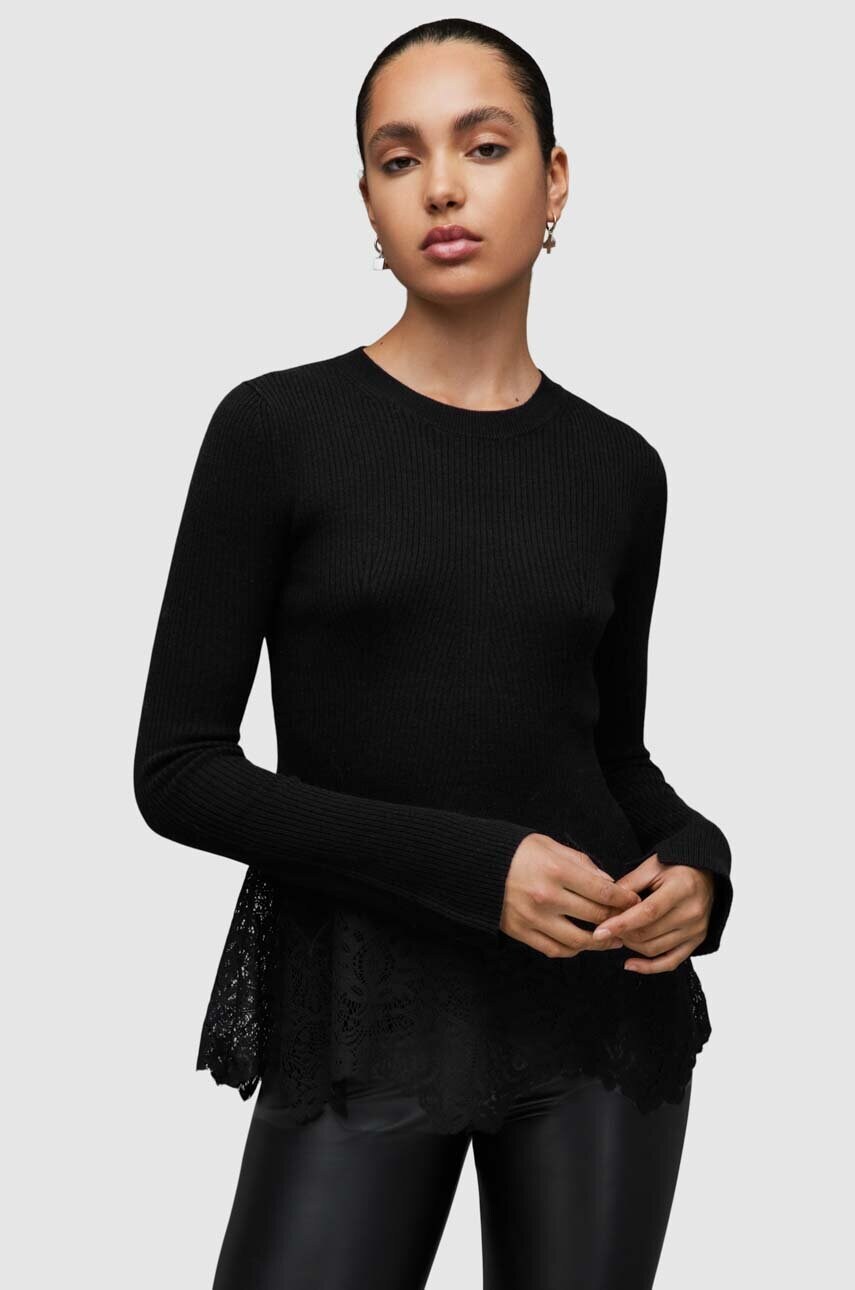

Лонгслив AllSaints MILLY женский цвет чёрный