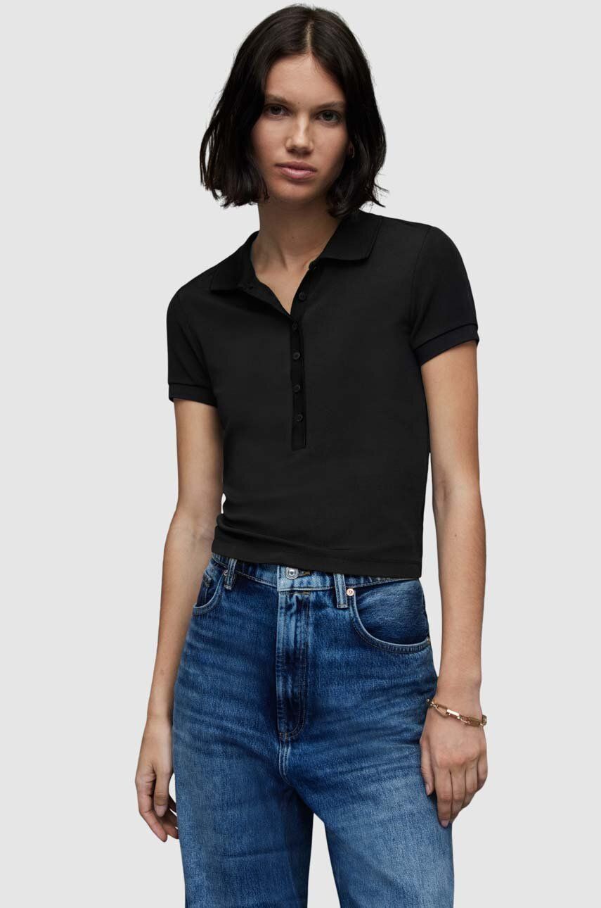 Tričko AllSaints HALLIE černá barva - černá - 50 % Recyklovaný polyester