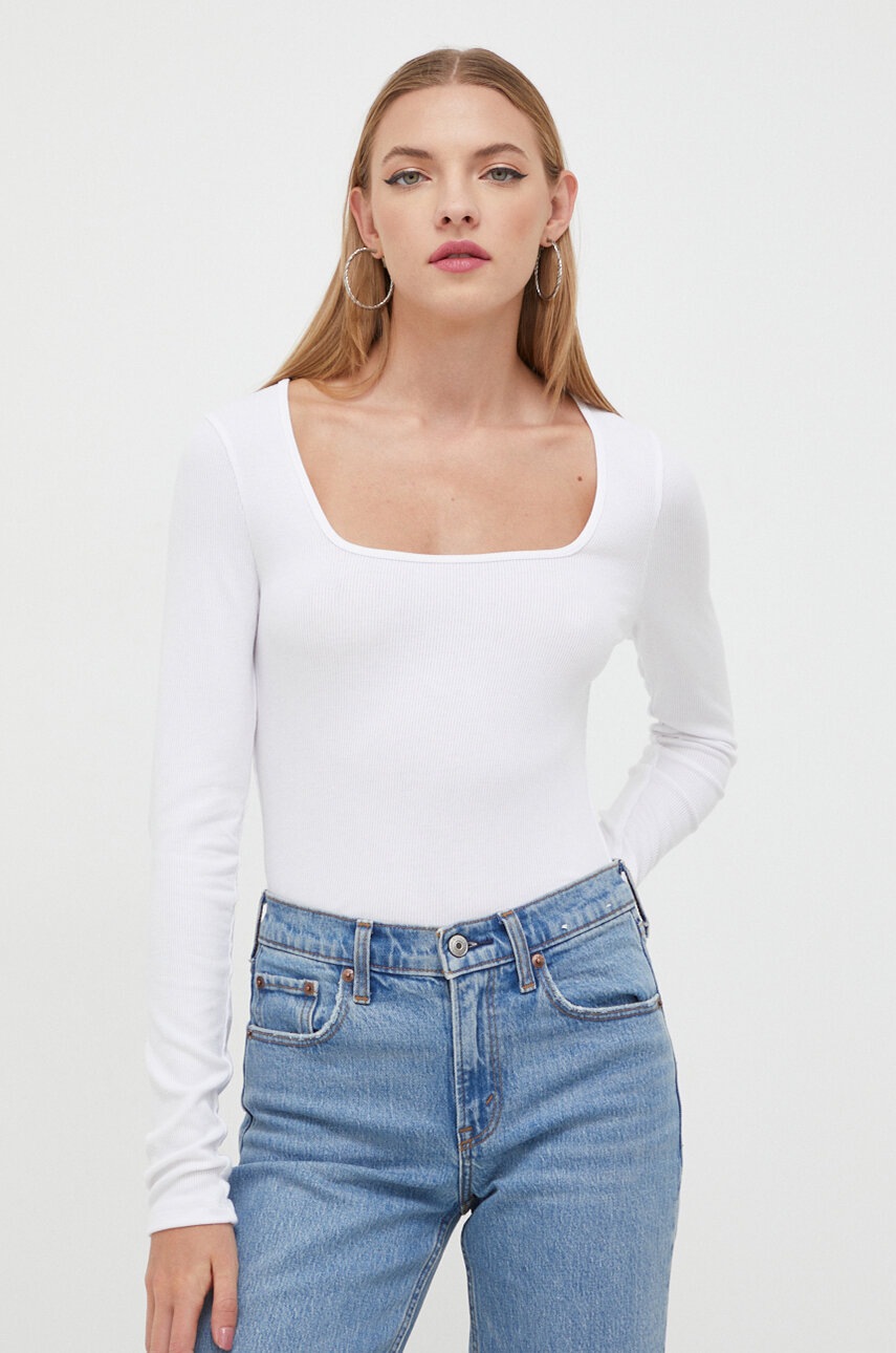 

Блуза с дълги ръкави Abercrombie & Fitch в бяло, Бял