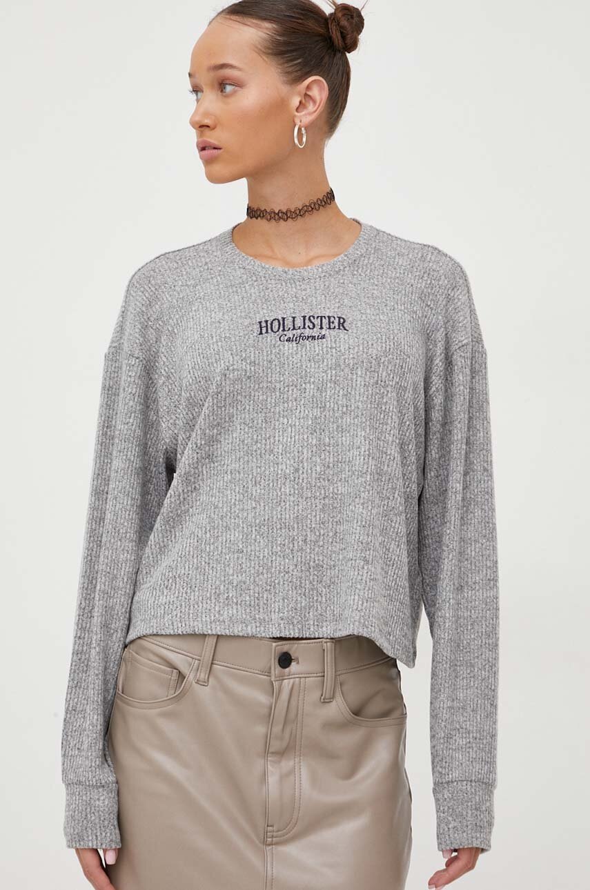

Блуза с дълги ръкави Hollister Co. в сиво, Сив