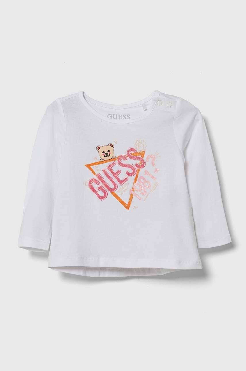 

Лонгслів для немовлят Guess колір білий