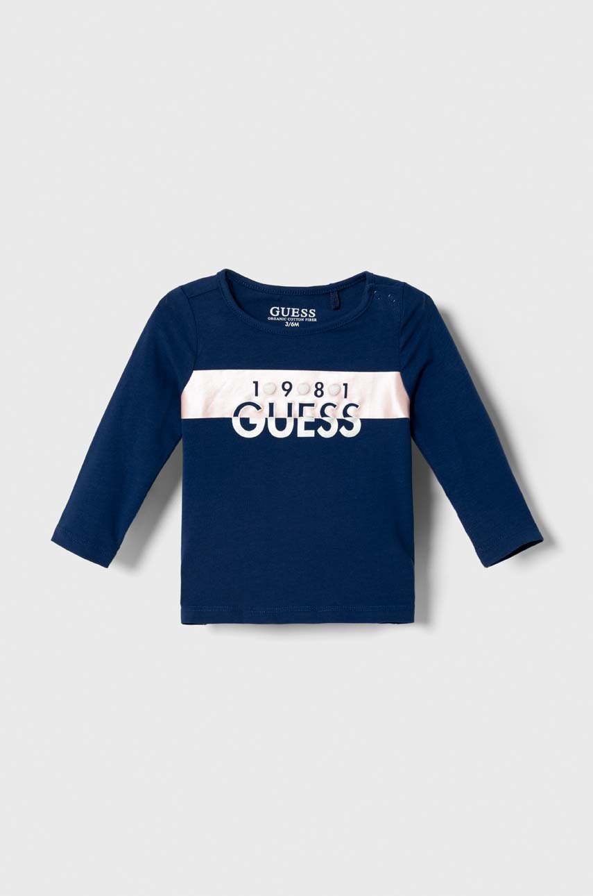 Лонгслив для младенцев Guess цвет синий Лонгслив для младенцев Guess цвет синий