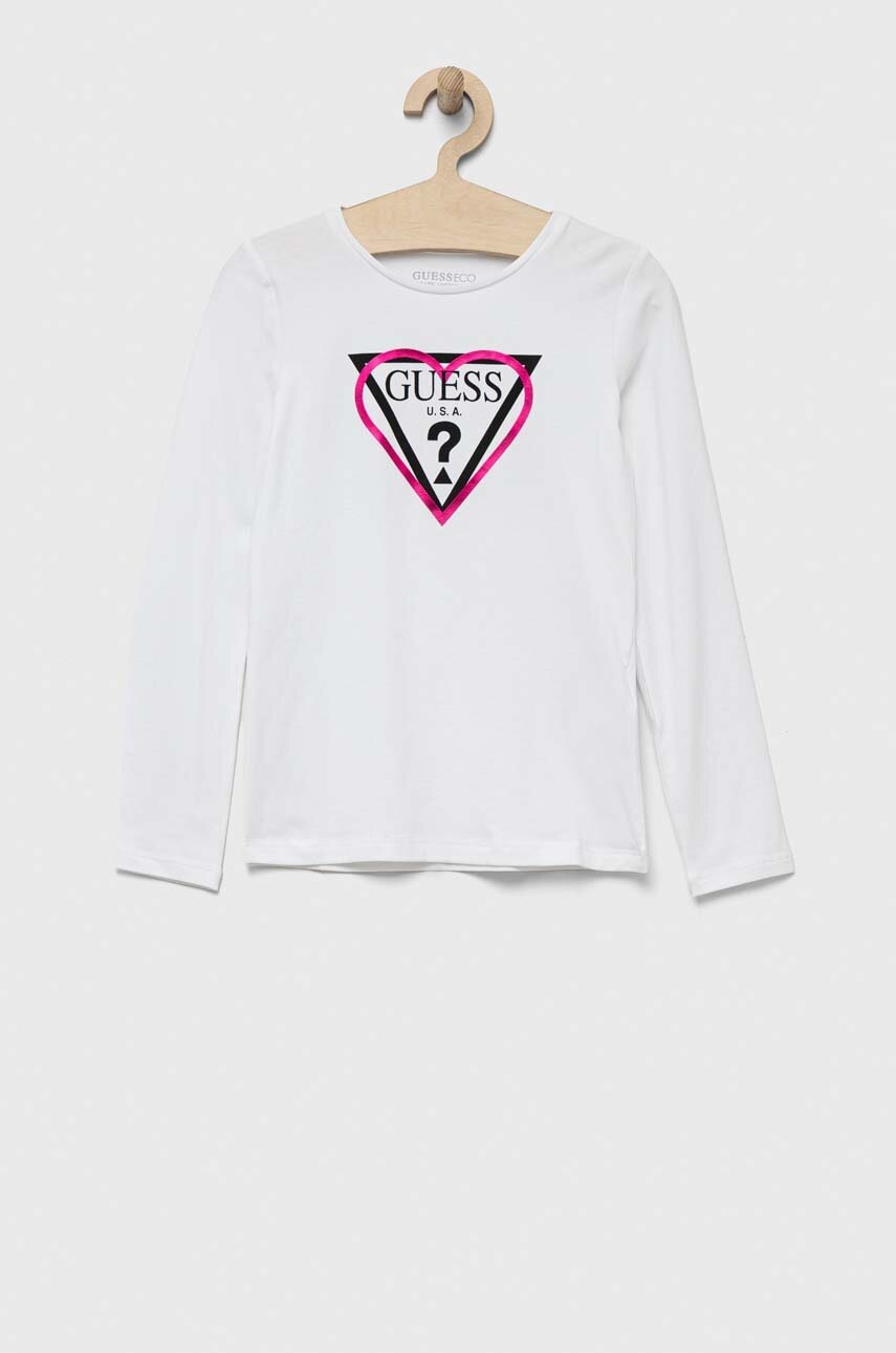 

Детский лонгслив Guess цвет белый