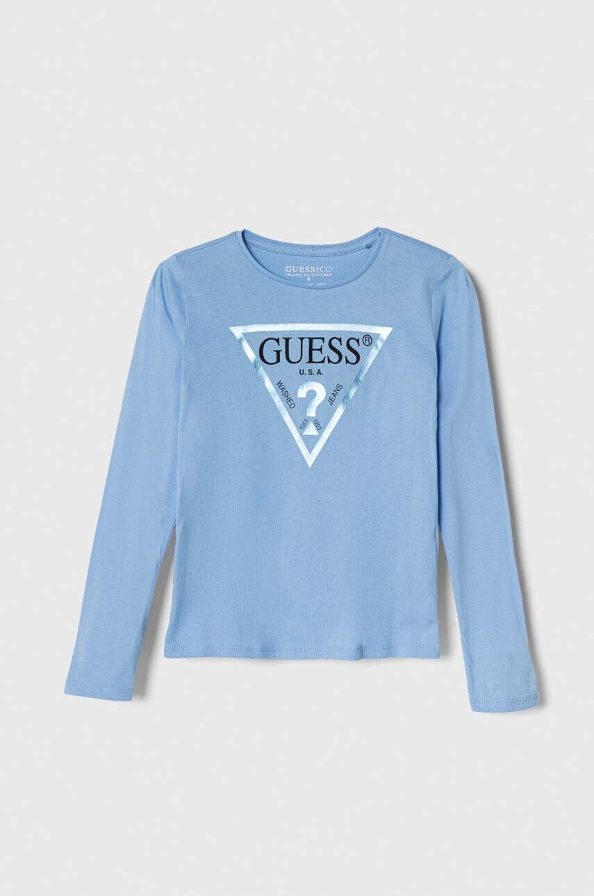 

Дитячий бавовняний лонгслів Guess