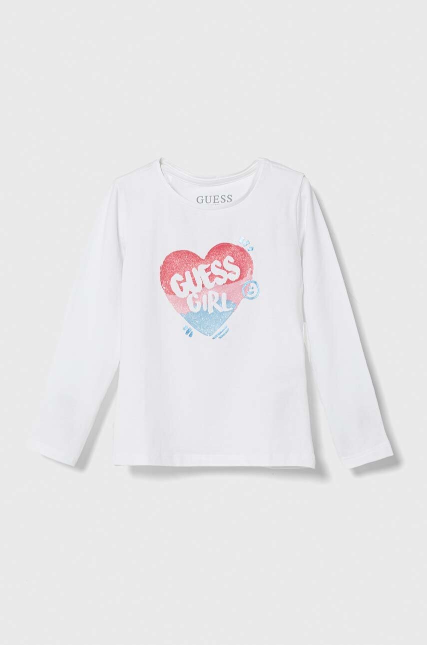 

Детский лонгслив Guess цвет белый