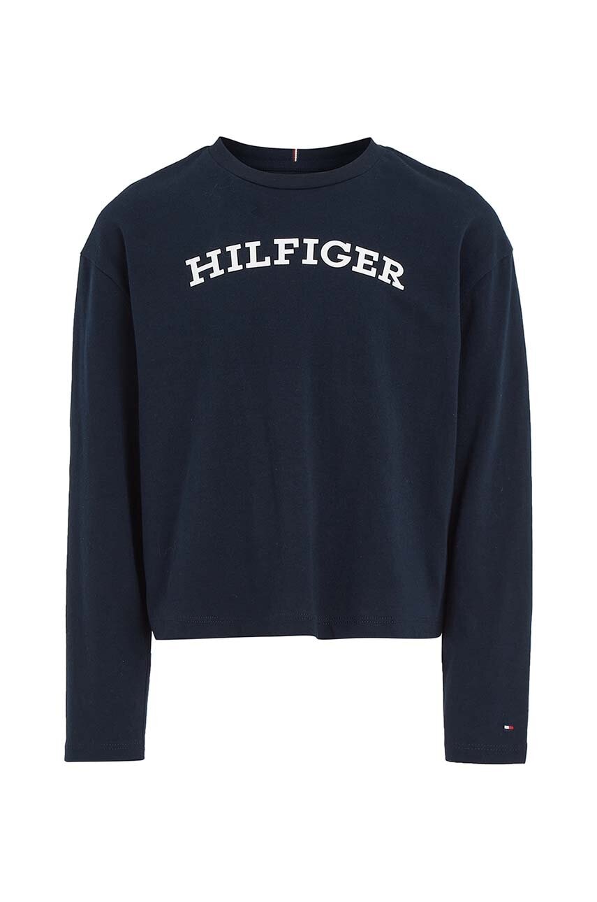 Дитячий бавовняний лонгслів Tommy Hilfiger колір синій Дитячий бавовняний лонгслів Tommy Hilfiger колір синій