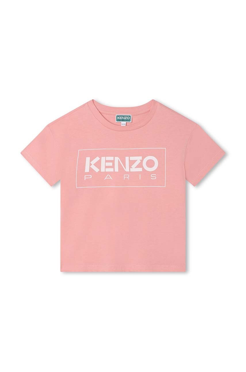 Дитяча бавовняна футболка Kenzo Kids колір рожевий Дитяча бавовняна футболка Kenzo Kids колір рожевий