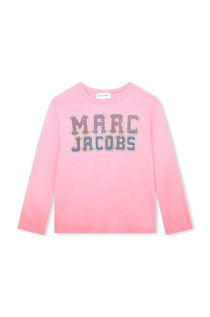 Dětská bavlněná košile s dlouhým rukávem Marc Jacobs růžová barva - růžová -  100 % Bavlna