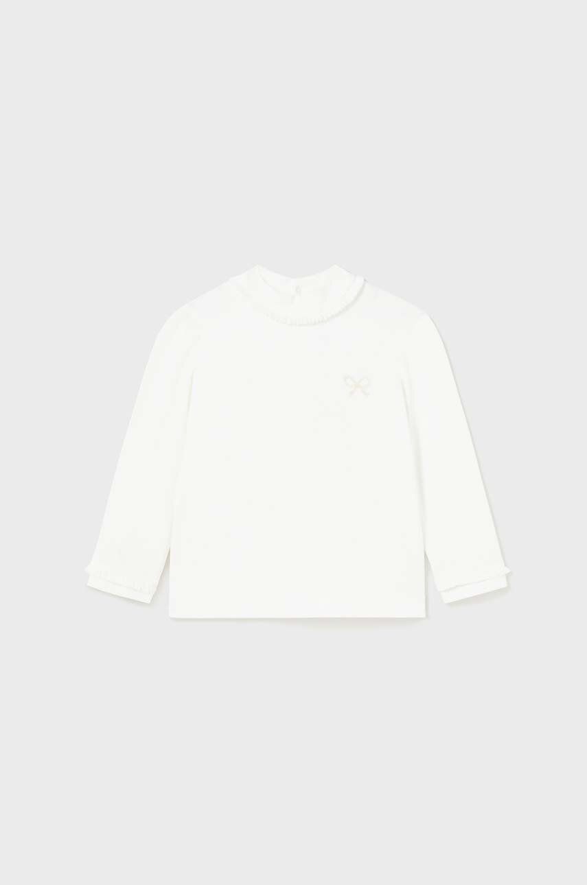 Kojenecké tričko s dlouhým rukávem Mayoral béžová barva, s pologolfem - béžová -  95 % Viskóza