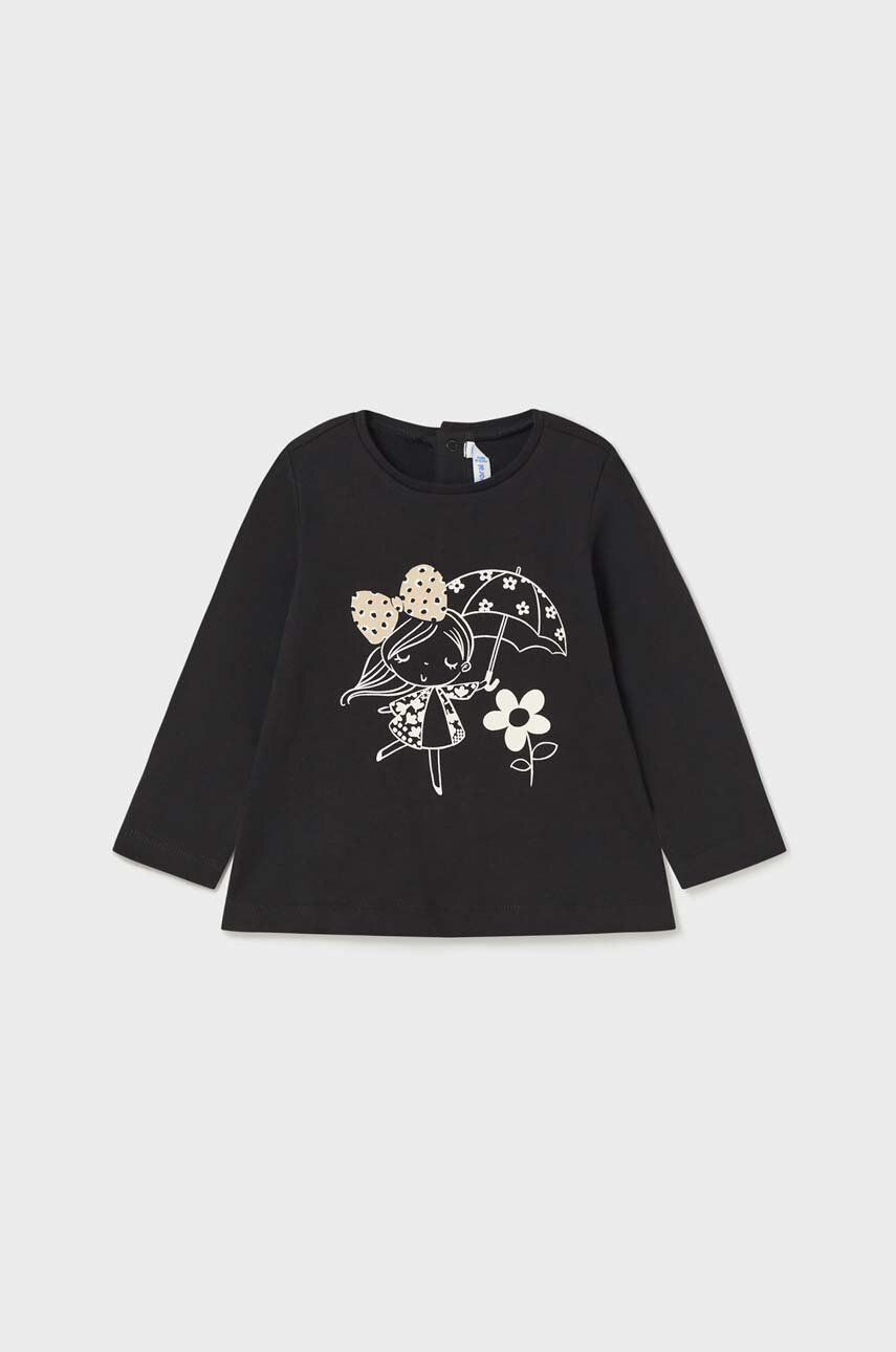 Kojenecké tričko s dlouhým rukávem Mayoral černá barva - černá -  95 % BCI bavlna