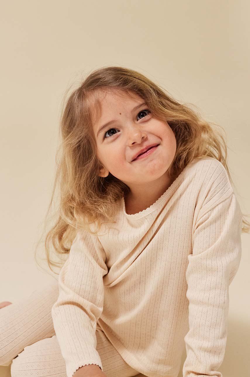 E-shop Dětská bavlněná košile s dlouhým rukávem Konges Sløjd béžová barva