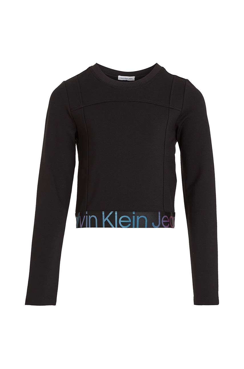 Детский лонгслив Calvin Klein Jeans цвет чёрный