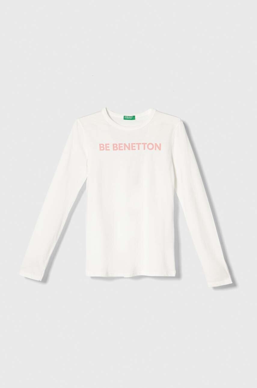 

Детска блуза с дълги ръкави United Colors of Benetton в бяло, Бял