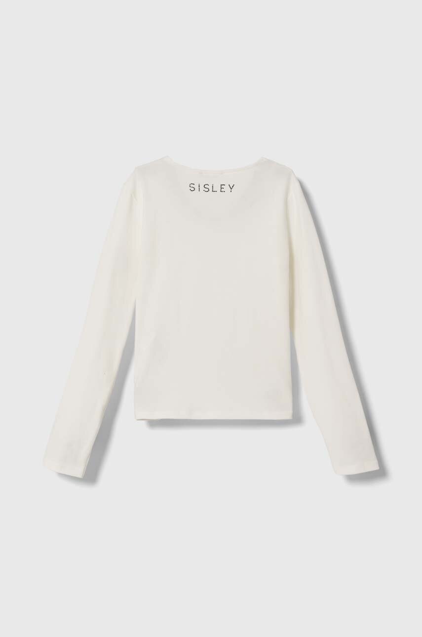 Детский лонгслив Sisley цвет белый Детский лонгслив Sisley цвет белый
