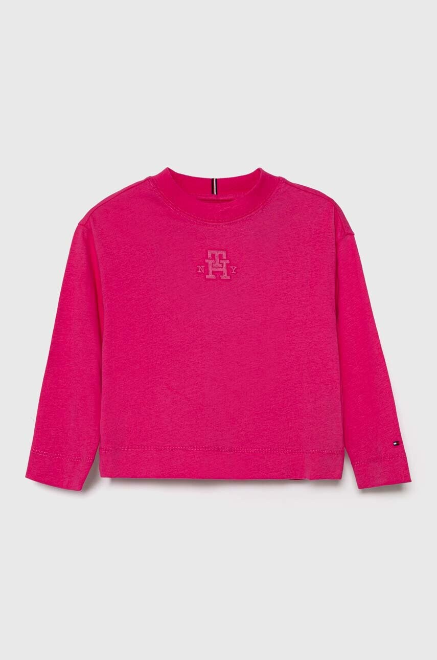 

Детска блуза с дълги ръкави Tommy Hilfiger в розово, Розов
