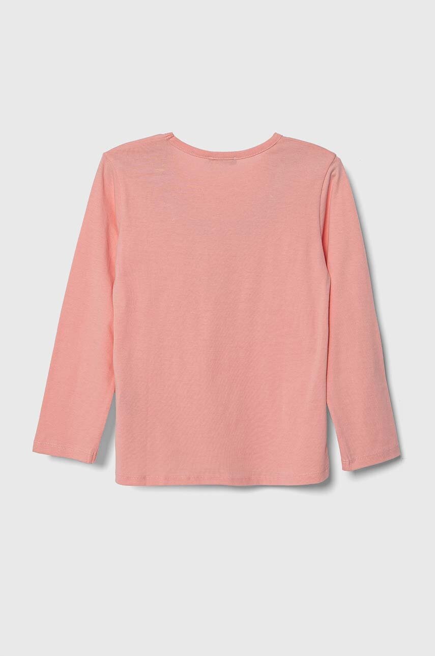 Хлопковый детский лонгслив United Colors of Benetton цвет розовый Хлопковый детский лонгслив United Colors of Benetton цвет розовый